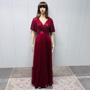 ♥️NEW! RED SEQUIN TULLE MAXI DRESS